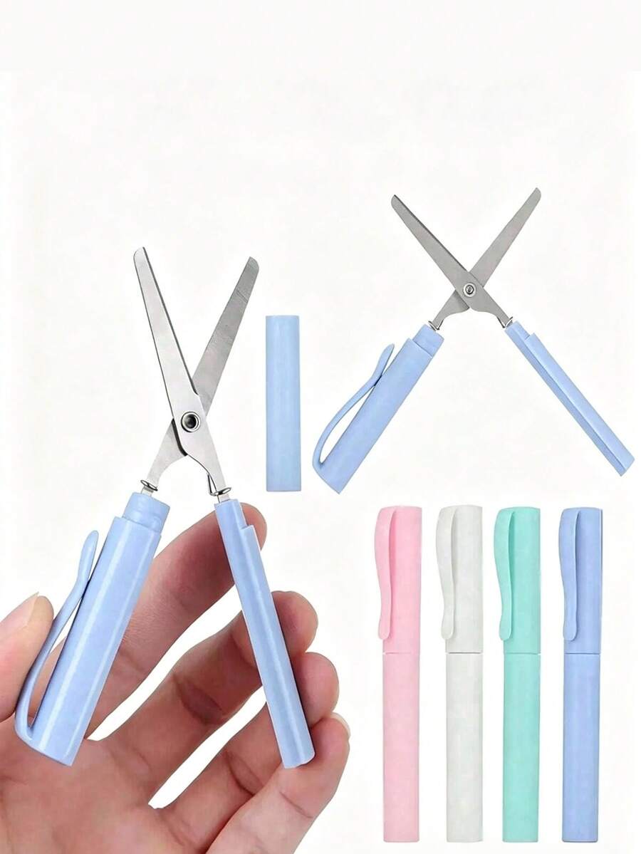 4/1pc Foldable Scissors, Sewing Lace Scissors, Mini Folding Craft Scissors, Portable Multi-Function Scissors, Office And School Supplies, Suitable For Fine Paper Cutting, Trimming Threads, Office, DIY Projects, Daily Use, Ideal Gift For Students - Multicolor - View 1