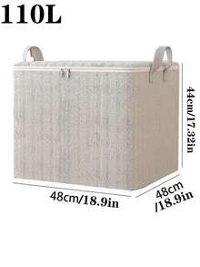 Grey Large Capacity Foldable Fabric Storage Box, Blanket Storage, Clothes, Bedding, Toys, Home And Car Essentials, Underbed Storage Box With Lid, College Dorm Essentials, Laundry Basket - Multicolor - View 4