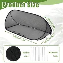 Pop-Up Plant Protection Set (1 Protective Cover + 8 Ground Stakes), For Protecting Vegetables, Fruits And Flowers, Outdoor Garden Protection, Insect Net, Shade Net, Bird Net And Outdoor Garden Mosquito Net - A - View 16