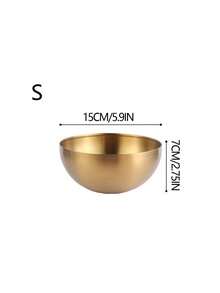 1pc Stainless Steel Bowl,Kitchen,Christmas Gift - Gold - View 12