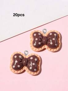 10/20/100pcs Cute Bow Heart Resin Jewelry Accessories DIY Cream Glue Small Charms For Handmade Bracelets Keychains Necklace Pendants - Bow - View 8