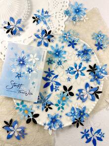 1 Pack 20pcs Vintage Silver Foil Floral Collage PET Stickers, DIY Scrapbooking Decoration Stickers For Planner, Photo Album, Scrapbook - Starlight Flower Field - View 13