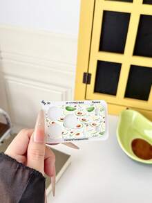 1pc Camera Lens Protector Film Stylish Full‑Wrap Lens Decor Film 9H Hardness Compatible With IPhone 18 17 Pro Max Accessories Back Lens Anti Fall Explosion Proof Bubble Free Automatic Adsorption Easy Installation Scratch-Resistant Cute Avocado Stamp Printed Protector Film Accessories - Print - View 3