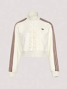 Adidas Originals Women's Track Top Sports Jacket Knit No Hood - Beige - View 2