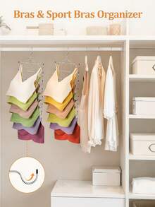 1PC/2PCS Space‑Saving Multi‑Layer Hanger, Closet Storage Organizer For Bras, Tank Tops, Camisoles, Sports Bras, Ties, Swimsuits & Strappy Dresses - Multicolor - View 6