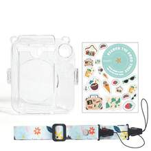 Bộ 3 món túi đựng máy ảnh mini 3 trong 1 cho 12 ảnh, vỏ bảo vệ máy ảnh trong suốt dạng pha lê + dây đeo + nhãn dán, chống rơi, chống bụi, chống va đập, túi máy ảnh dễ thương - Xem 15