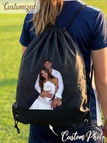 1pc Customizable Logo Drawstring Backpack, Personalized Photo Drawstring Bag, Lightweight Drawstring Bag, Drawstring Gym Bag, Swimming Bag, Beach Bag, Suitable For Outdoor/Hiking/Sports, Back To School Sports Backpack, Ideal Gift For Him/Her - Multicolor - View 9