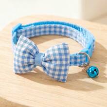 Plaid Bow Pet Collar - With Crisp Bell Accessory, Easy Wear Design, Suitable For Cats And Small Dogs Daily Outings, Holiday Atmosphere Outfit, Cute Pet Photo Decoration Neck Collar - Multicolor - View 5
