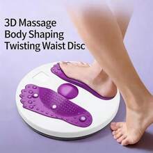 1pc 25cm/9.84in Waist Twisting Disc With Resistance Band, Foot Massage Board, For Waist Training, Body Shaping, Fitness - Multicolor - View 8