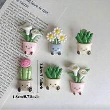 30/20/5pcs Mini Potted Plant Flower Refrigerator Magnets, Cute Decorative Magnets, Personalized Fridge Magnets, Suitable For Kitchen, Office, Whiteboard, Storage Cabinet, Cupboard And Dishwasher, Kitchen Decor, Home Decor, Christmas, Halloween Gifts - one-size - View 6