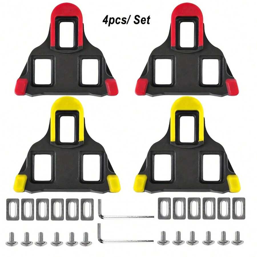 4pcs/Set Bicycle Replacement Cleat Pedal Lock Plates, Universal Self-Locking Mountain Bike Road Bike Cleats, SH-11 SPD-SL Universal Bicycle Accessories, Cycling Accessories - Multicolor - View 1