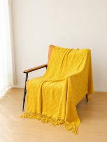 1pc Retro Diamond Grid Textured Knit Throw Blanket, Soft & Comfortable For All Seasons, Suitable For Sofa, Bed, Travel, Home Decor - Mixed Geometric Pattern, Acrylic Fabric - Multicolor - View 19