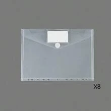 8pcs/16pcs 11-Hole Clear Plastic Storage Zipper Bag With Snap/Hook And Loop Closure, Fit For A4 Binders With 2/3/4 Rings Back To School,Back To School,School Supplies - Clear - View 15