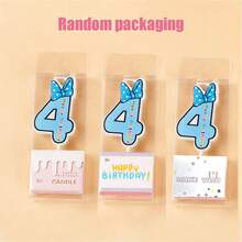 Bowknot Number Happy Birthday Candles, Cute Cartoon Creative Birthday Cake Decoration Candles - View 22