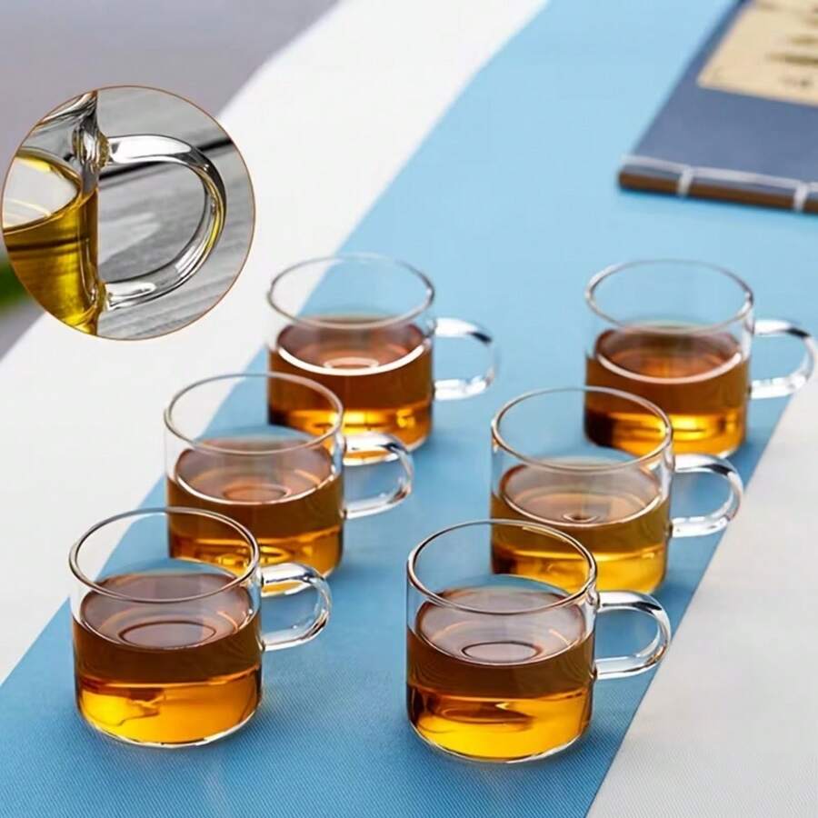 Transparent Glass Cup, Glass Tea Cup With Handle, Borosilicate Glass Tea Cup, Coffee Cup, Transparent Heat-Resistant Design Specially For Hot Drink Lovers - Transparent - View 1