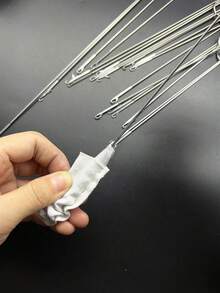 Long Metal Rod Flip Hook, Tongue-Style Design For Easy Folding Of Various Tubular Fabric Strips, Ribbons And Elastic Cords, Available In 17.5cm And 26.5cm Lengths, Suitable For Clothing Repair, Hand Knitting, Fabric DIY And Other Creative Projects - Belt Flip Tool - View 4