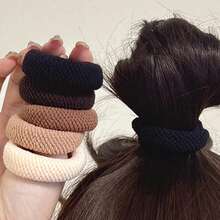 10pcs Mix Color High Elasticity Thickened Versatile Simple Scrunchies, Hair-Friendly (Random Color) Hair Ties Hair Rope - Multicolor - View 6