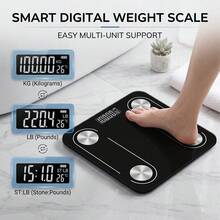 Household Smart Weight Scale, USB Rechargeable Body Fat Scale, Professional Accurate Body Composition Measuring Device, Digital Electronic Health Scale For Body Weight Fat Monitoring Home Fitness Use - Black - View 8