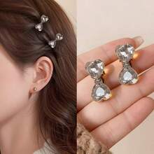 Small Crystal Bow Side Alligator Hair Clip, Premium Forehead Fringe Clip, Mini Bangs Clip With Rhinestones - Multicolor - View 3