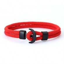 51Luckind Men's Anchor Bracelet, Double-Layer Nautical Bracelet, Gift For Him, Surfing Accessory - Red - View 6