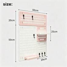 70*50cm No-Drill Pegboard Wall Storage Shelf Vertical Desktop Pegboard Dorm Kitchen Bathroom Home Desk Wall-Mounted Shelf No-Nail Display Rack Wall Storage Organizer - View 2