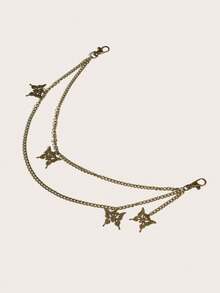 1pc Women's Halloween Butterfly Pendant Bronze Color Pants Chain, Belt For Women, Western Belts, Gothic Vintage Punk Style Multi-Layer Waist Chain, Match With Skirts, Pants, Sweaters, Shirts, Coats, Party, Holiday Gift, Birthday Gift - Bronze - View 4