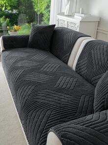 1 Stück Herbst/Winter Plüsch Bequeme Verdickte Warme Sofakissenbezüge, Moderner Minimalistischer Rutschfester Sofasitzbezug, Raumdekoration, Maschinenwaschbar/Handwaschbar Sofabezug, Frische Modische Weiche Nicht Verblassende Nicht Haarendurchlässige Schlafzimmerdekoration, Haustierfreundlicher Schutzbezug, Verstellbarer Ecksofa Bezug Geeignet für Schlafzimmer, Büro, Wohnzimmer Kombinationsmöbel, L-förmiges Sofa und 1234-Sitzer Sofa - Dunkelgrau - Übersicht 6