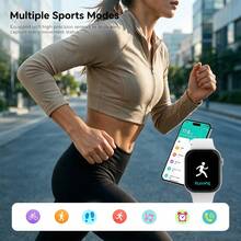 ZhiKexing Latest Smartwatch With 2.01-Inch High-Definition Display, Ultra-Long Battery Life, Comfortable And Breathable Strap, Multi-Function Sports Smartwatch, Multiple Sports Modes, Music Playback, Wireless Calling, Message Notification, Women's Smartwatch, Men's Smartwatch, Perfect Choice For Daily Sports And Casual Wear, Compatible With Android And IOS - View 5