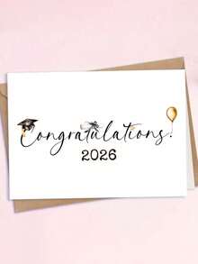 OBOVAY 1pc 2026 Graduation Card With Envelope - Congratulations Greeting Card For Daughter & Son - Perfect Graduation Gift For High & College Graduates, Blank Inner Page For Writing - New Arrival - View 4