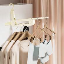 1/2pcs Multi-Hook Foldable Clothes Hanger, Space-Saving Clothing Storage Rack, Portable Hook Design, Travel Essential, Suitable For Hotel, RV, Cruise Ship, Dorm, Closet, Small Bedroom And Other Places - View 6