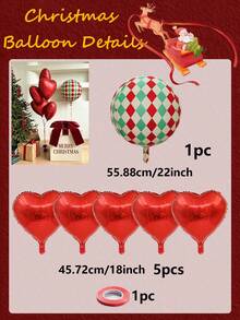 Christmas Reindeer And Plaid Pattern 4D Foil Balloon Set, Red Cream Latex Balloons, Reusable Balloons For Winter Christmas Holiday Home Party Background Decoration, - Christmas Reindeer - View 12