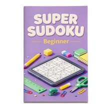 Super Sudoku Logic Puzzle Notebooks, Brain Training Number Game Activity For Focus And Concentration, Desk Supplies Theme, Beginner Intermediate Advanced Challenge Levels - Difficulty Level - View 1