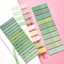 5pcs/Pack Index Tabs Labels PET Semi-Transparent Green Series Sticky Notes Marker Tabs Student Textbook Record Tabs Reading Notebook Message Tabs School Supplies Back To School Supplies Ultra-Thin Index Tabs - one-size - View 4