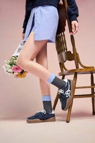 Kappa Millennium Style Silver White Colorblock Low-Top Sneakers, Double Strap Commuter Italian Retro Versatile Casual Shoes - Midnight Blue Black - View 3