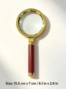 1pc High Definition Handheld Magnifying Glass, Portable Rosewood-Style Reading & Fine Inspection Magnifier, Elderly & Teacher Supplies, Halloween Gift, Birthday Gift - Multicolor - View 8