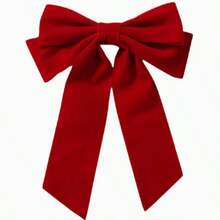 1pc Large Velvet Bow Hair Clip, Large Satin Ribbon Hair Accessory, Korean Style Women's Hair Decoration, Cute Back Hair Ornament, Suitable For Daily Wear And Party - Multicolor - View 6