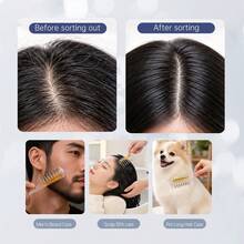 2pcs Hair Root Essence Applicator Comb, Transparent Crystal Liquid Dispensing Massage Comb, Portable Scalp Oil Application Tool, Unisex, No Essential Oil Included, With Liquid Tube - Clear - View 4
