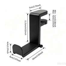 360° Rotating Clamp Headset Holder, Adjustable Under-Desk Gaming Headphone Stand, No Drilling Space-Saving, Suitable For Home Office Gaming - View 6