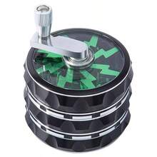 4-Layer Aluminum Alloy Manual Spice Grinder, Metal Polished Hand Crank Herb Grinder, Portable Mortar And Pestle Grinding Tool, High-End Gift For Kitchen And Home Use - Black - View 6