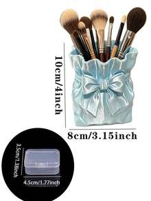 1PC Bow-Shaped Storage Box, Suitable For Use As A Decorative Vase On A Home Desk, A Pen Holder On An Office Desk, A Make-Up Box In The Bedroom, A Storage Box For Hair Bands And Hair Clips In The Bathroom, A Decorative Vase, Or A Make-Up Storage Box - Multicolor - View 10
