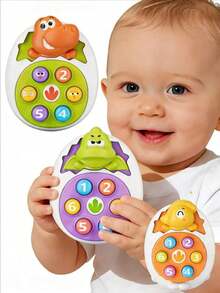 Mainan Sensori Whack-A-Mole Telur Dinosaurus, Permainan Genggam Bayi Kartun Lucu Berwarna-warni - MultiWarna - View 8