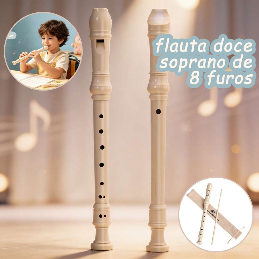 FLAUTA DOCE de 8 FUROS SOPRANO GERMÂNICA YRS-23 EM DÓ (C) Para adultos Ou Infantil Que Estejam Desenvolvendo Interesse Pela Flauta Doce - Damasco - Visão 1