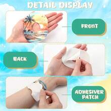 8/2 Pieces CMG Sensing Waterproof Sweatproof Self-Adhesive Tape Patch, Pre-Cut Soft And Breathable, Durable And Secure Protective Tape, Suitable For Sports And Daily Use, Summer Alluring Beach Landscape Patterns G7 And O5 - View 9