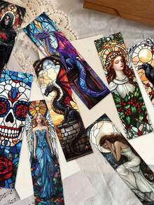 30pcs Gothic Style Lace Bookmarks Decorative Small Cards Books Decorative Cards Reading Labeling Cards - A - View 8