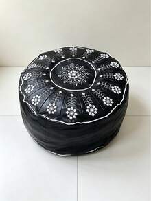 Bohemian Floral Embroidered Storage Ottoman, Clothes Storage Stool, Round Floor Cushion With Storage Function, Waterproof Design, Suitable For Living Room, Bedroom And Home Decor - Multicolor - View 16