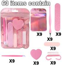 7pcs Manicure & Pedicure Tool Set, Glitter Nail File, Pink Mini File, V-Shaped Dead Skin Scraper, Dead Skin Pusher, Heart-Shaped Polishing Block, Dead Skin & Callus Removal, Nail Filing & Grooming Tools, Salon-Grade Home Portable Travel Manicure Accessory Kit With Storage Bag/Pedicure Tools Salon - Multi-Function Nail Care Set, Travel Portable Set, Daily Use, Nail File, Tool Accessories, Manicure Accessory Tools, Cuticle Care Tools - Baby Pink - View 12