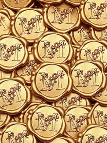 25 PCS 3D Embossed Iris Flower & Letter M Pattern Wax Seal Stickers, Self-Adhesive Wax Seals For Wedding Invitations, Envelopes, Gift Wrapping, Christmas Cards & Scrapbooking - Letter M - View 1