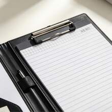 A4 PU Leather Portfolio Folder 24.5*33.5cm, Multi-Pocket Business Document Organizer With Card Slots, Pen Holder & Writing Pad, Conference Meeting Portfolio, Office Work & Business Interview Document Binder - A4 - View 2