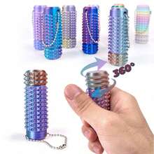 1pc Small Pain Stimulator Toy, Stress Relief Toy For Adults, 3D Printed Rotating Spiky Grip Sensory Roller Toy, Suitable For ADHD, Anxiety, Stress Relief And As A Novelty Gift For Friends (Random Color Gradients, Random Positions, Do Not Affect Viewing And Use) Bag Charm - Multicolor - View 3