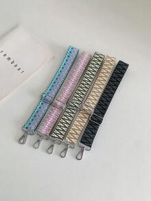 Rainbow Colorful Woven Strap 3.8cm Width 135cm, Adjustable Crossbody Bag Strap Replacement, Vintage Embroidered Webbing For Women Purse Accessories - Multicolor - View 4